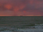 couleurs rougeoyantes  l'horizon.